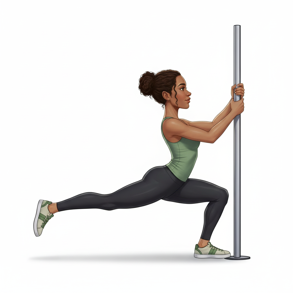 Pistol squat assisté — Position finale