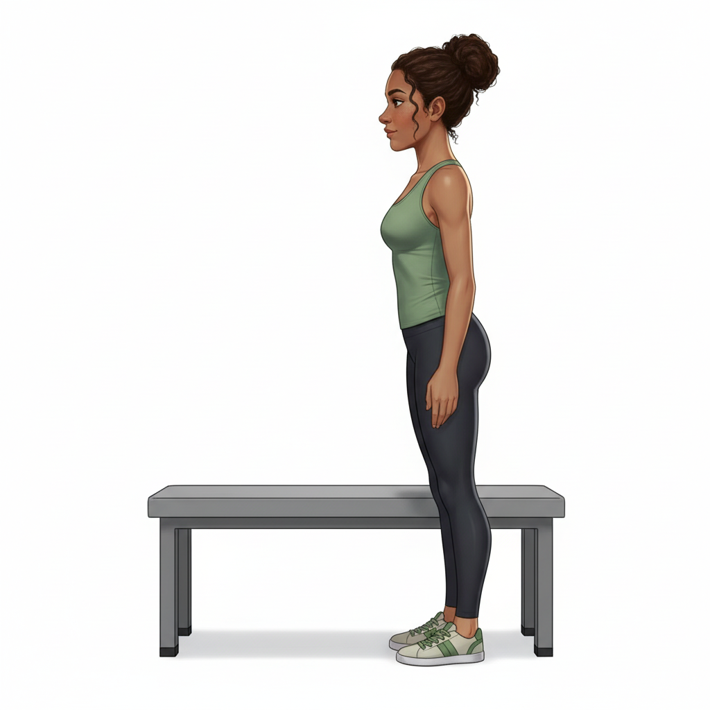 Squats bulgares — Position de départ