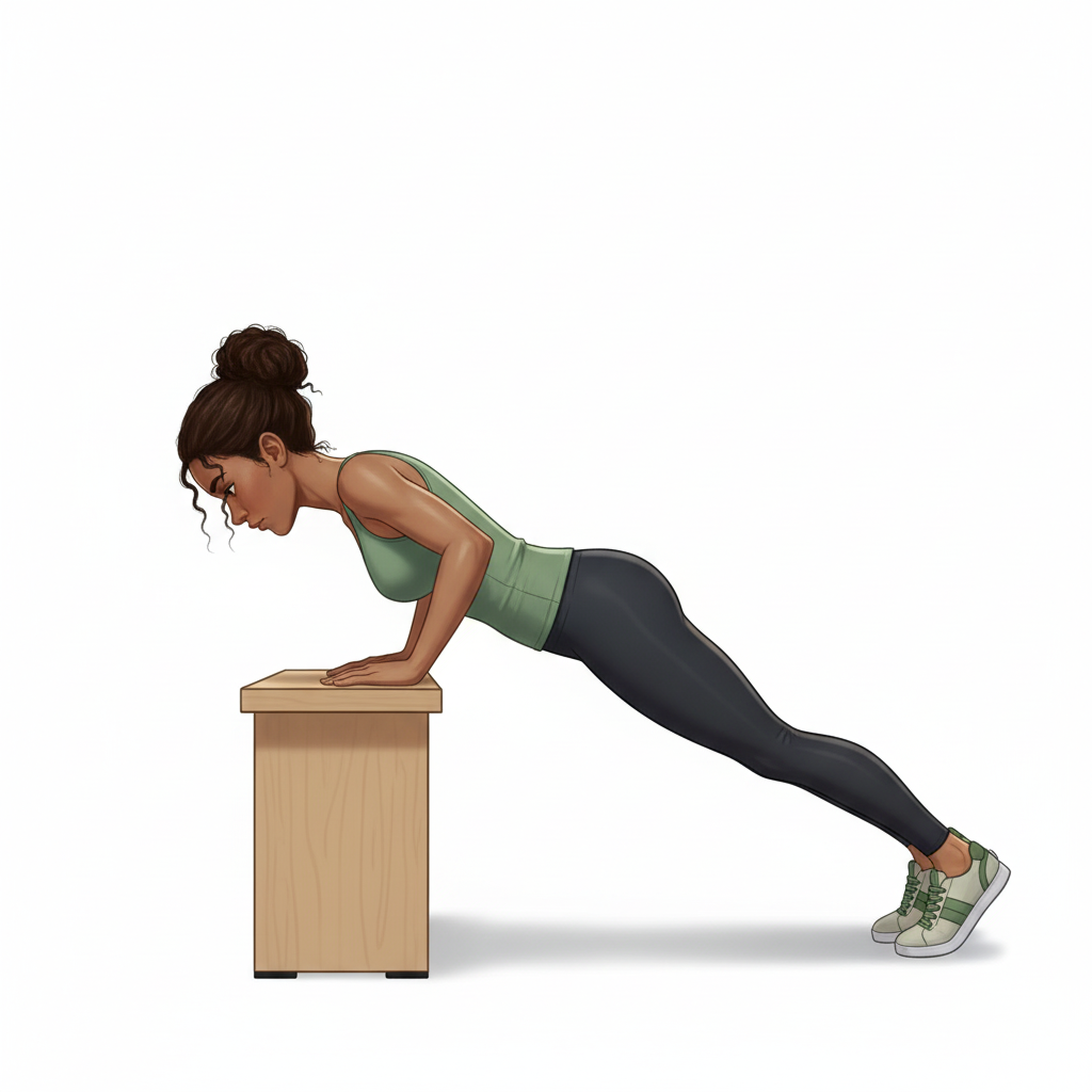 Pompes inclinées — Position finale