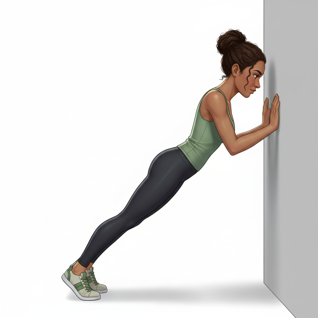 Pompes au mur — Position finale