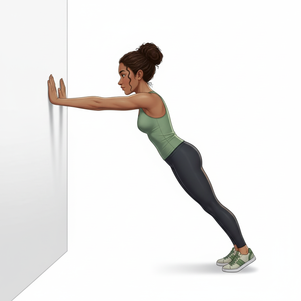 Pompes au mur — Position de départ